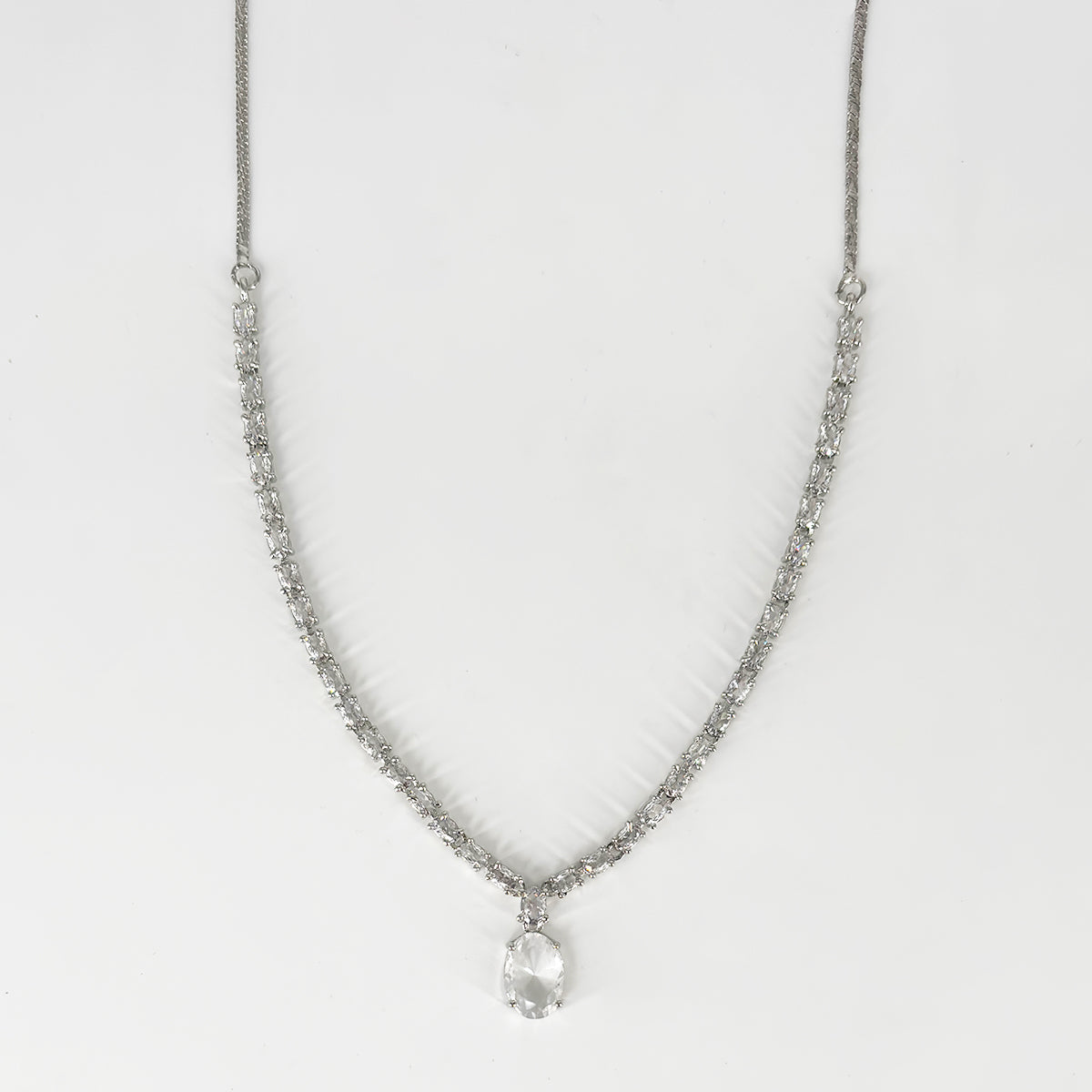 Crystal Elegance Oval Drop Necklace & Earring Set