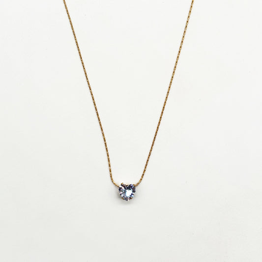 Delicate Heart-Shaped Blue Topaz Pendant Necklace