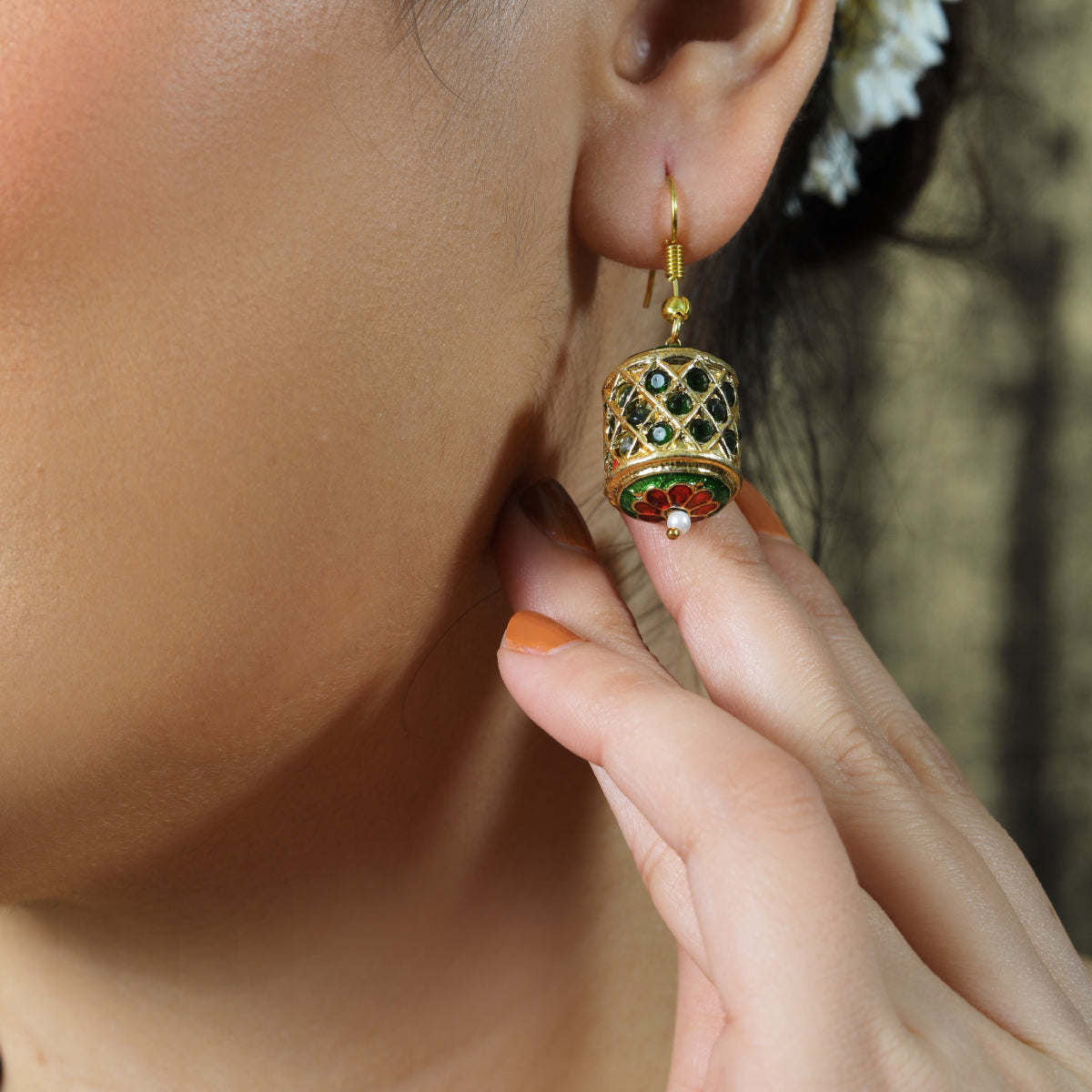 Antique Gold Drum Bead Jewelry Set