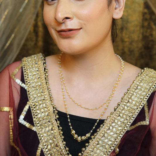 Emerald V-Neck Floral Zircon Set