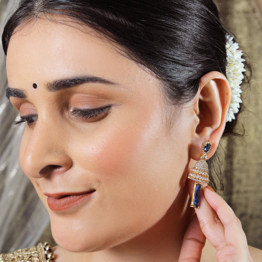 Royal Sapphire Dome Earrings