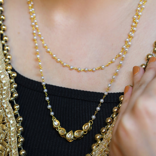 Emerald V-Neck Floral Zircon Set