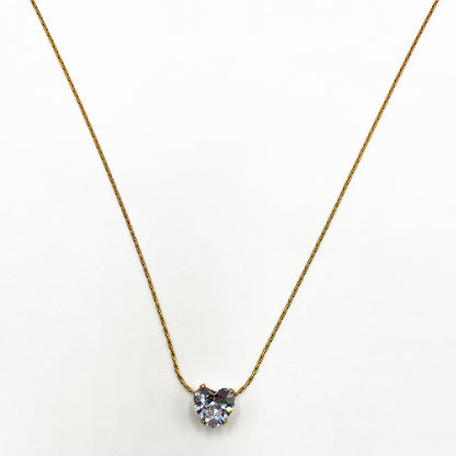 Elegant Heart-Shaped Solitaire Pendant Necklace