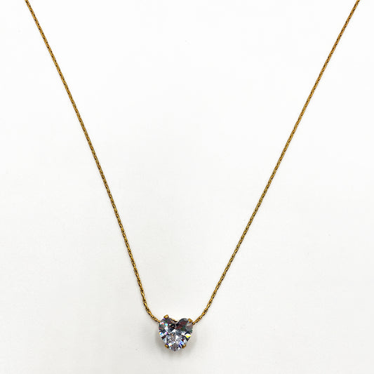 Elegant Heart-Shaped Solitaire Pendant Necklace
