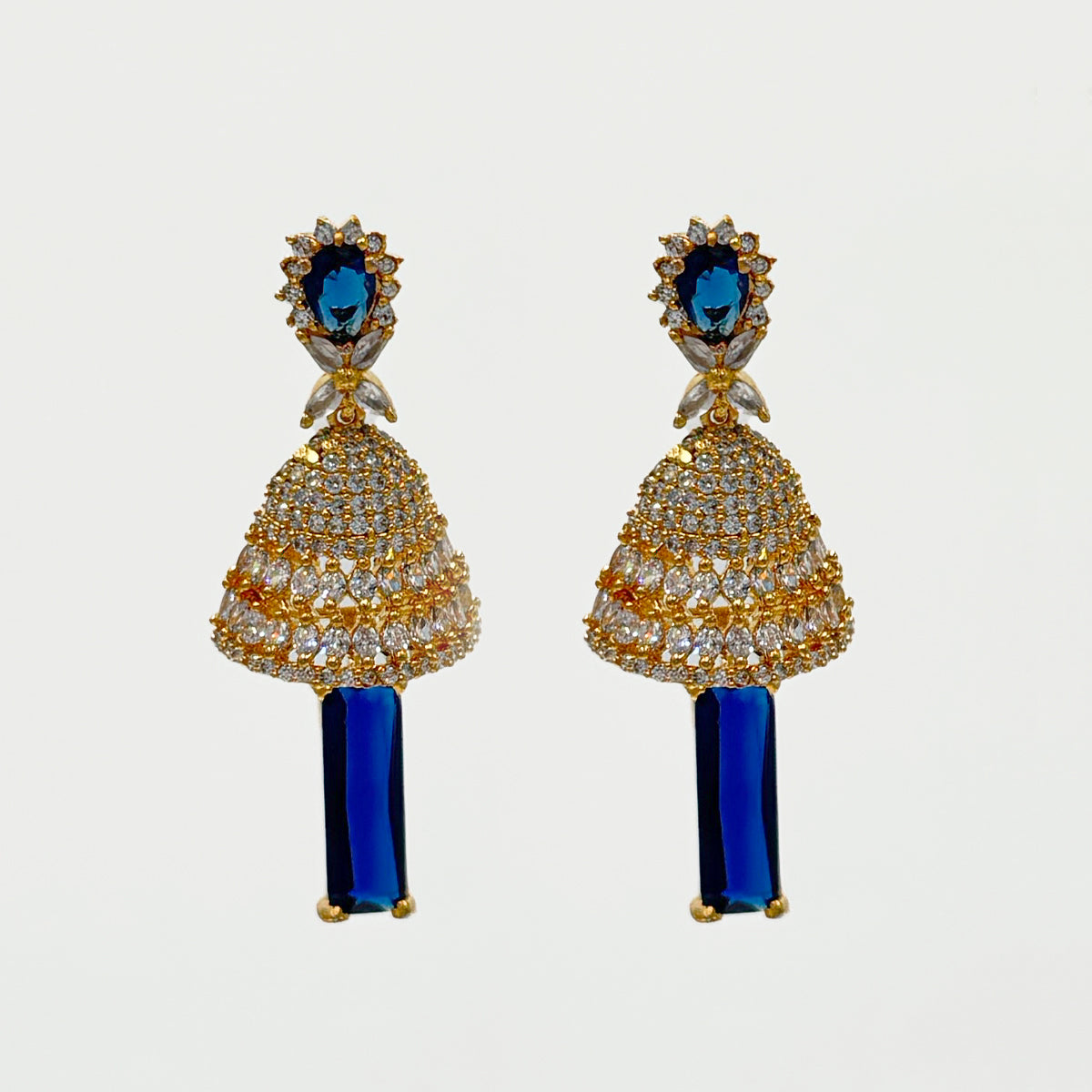 Royal Sapphire Dome Earrings