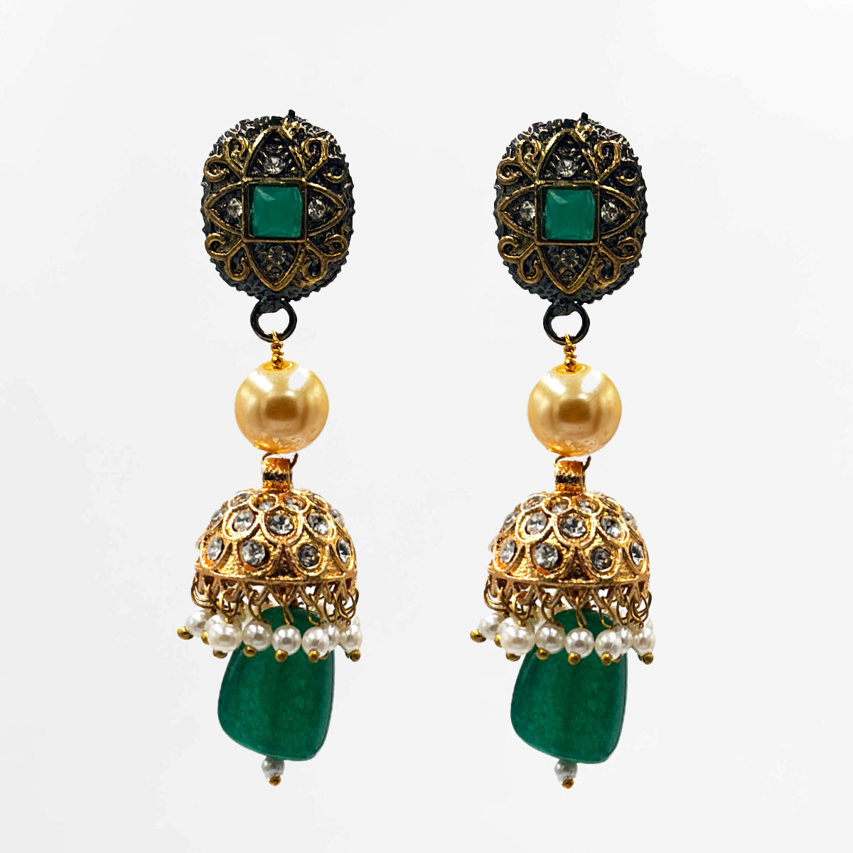 Grand Emerald Pearl Jadau Set