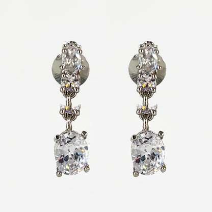 Classic Silver-Plated Diamond Look Necklace & Earring Set