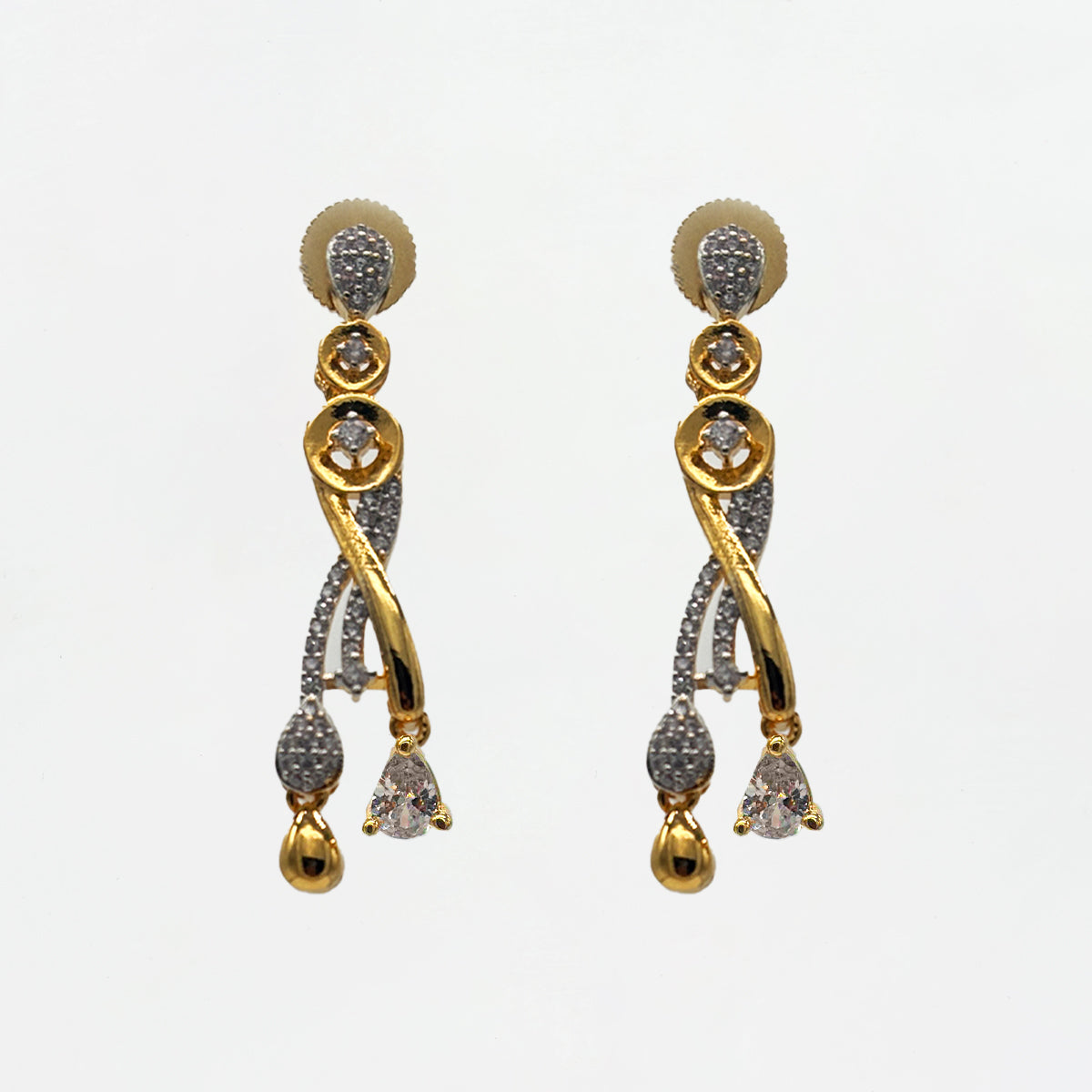 Golden Radiance Diamond Necklace & Earrings Set