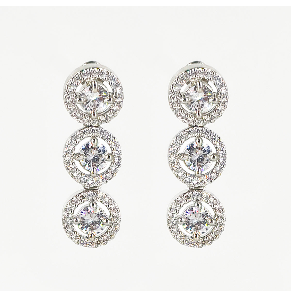 Halo Round-Cut CZ Necklace & Earring Set