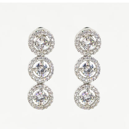 Halo Round-Cut CZ Necklace & Earring Set