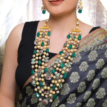 Grand Emerald Pearl Jadau Set