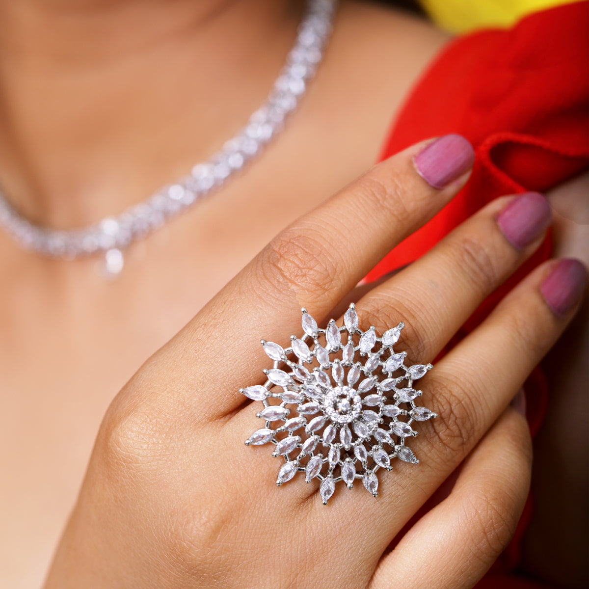 Complete Zircon Leaf Bridal Set