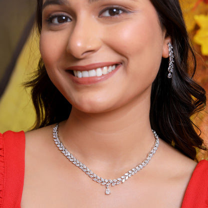 Complete Zircon Leaf Bridal Set