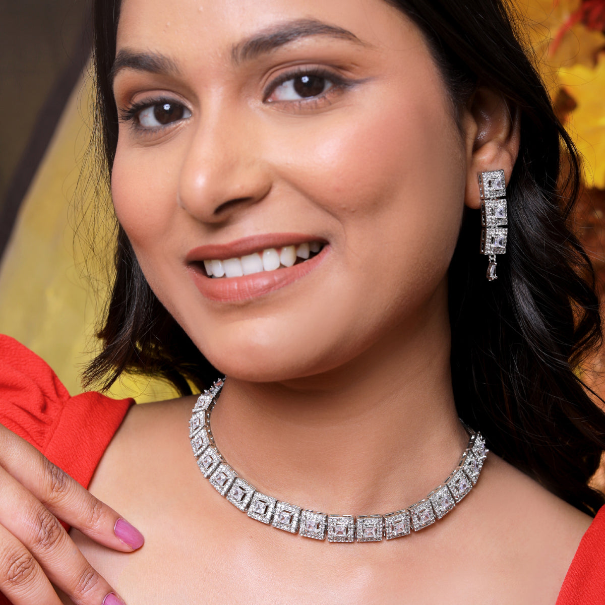 Regal Silver Sparkle Jewelry Set