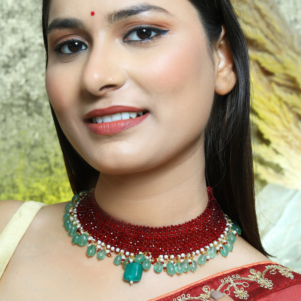 Ruby Square Collar Zircon Set