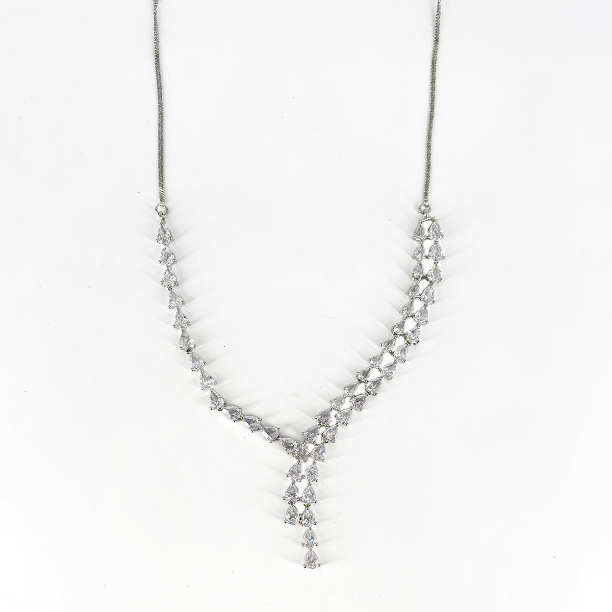 Double-Layer Floral Zircon Necklace Set