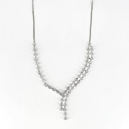 Double-Layer Floral Zircon Necklace Set