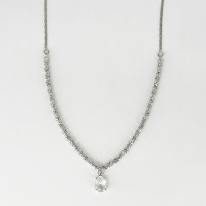 Crystal Elegance Oval Drop Necklace & Earring Set