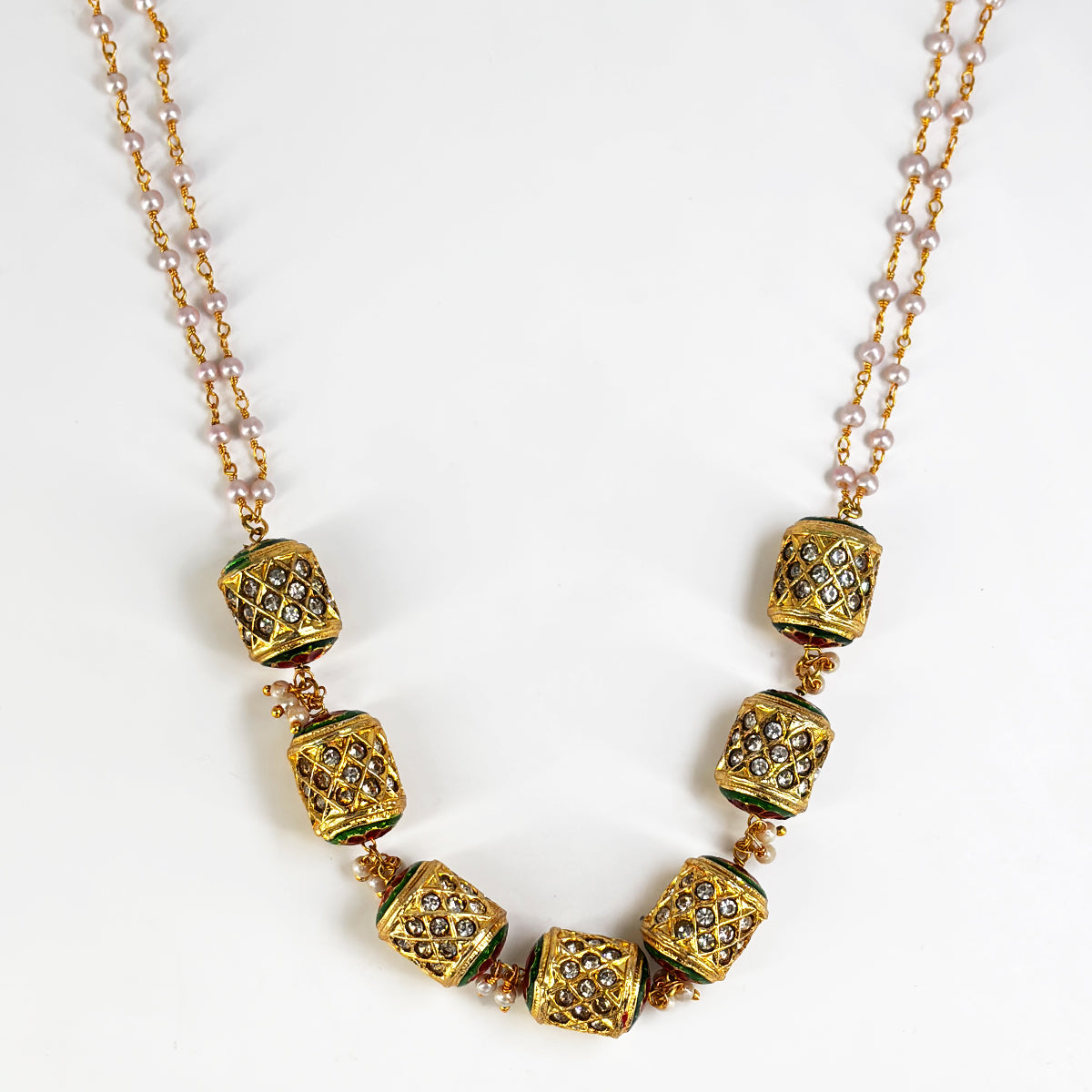 Antique Gold Drum Bead Jewelry Set