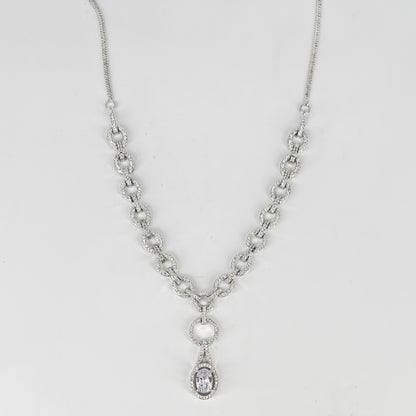 Vintage Luxe Teardrop Crystal Necklace & Earring Set