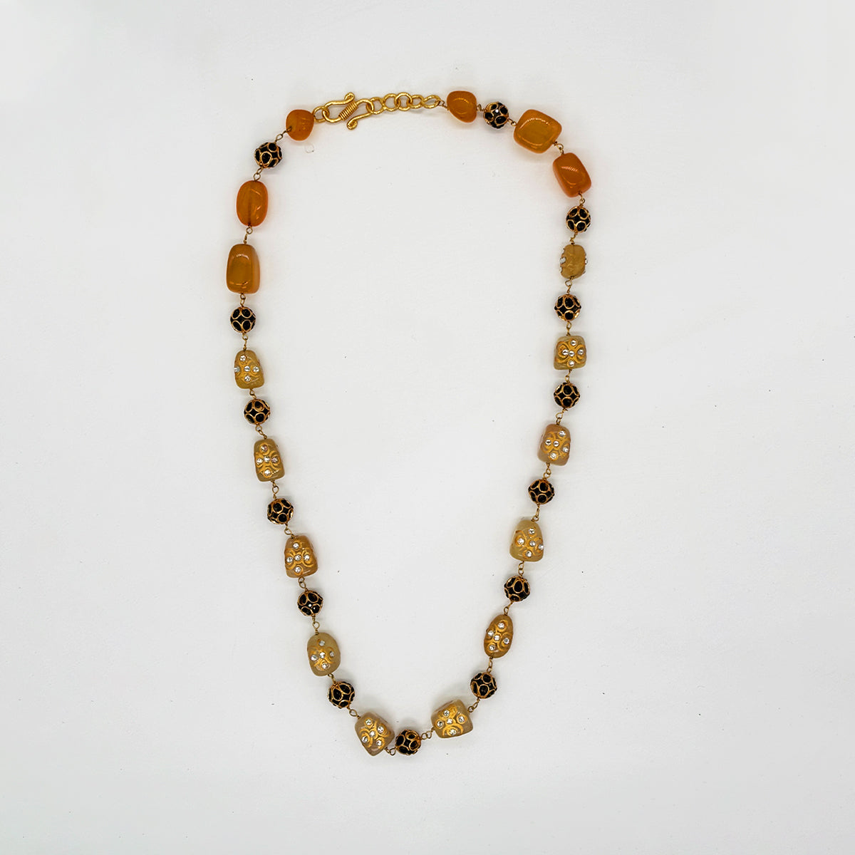 Ethnic Golden Stone Beaded Necklace Set