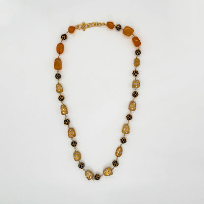Ethnic Golden Stone Beaded Necklace Set