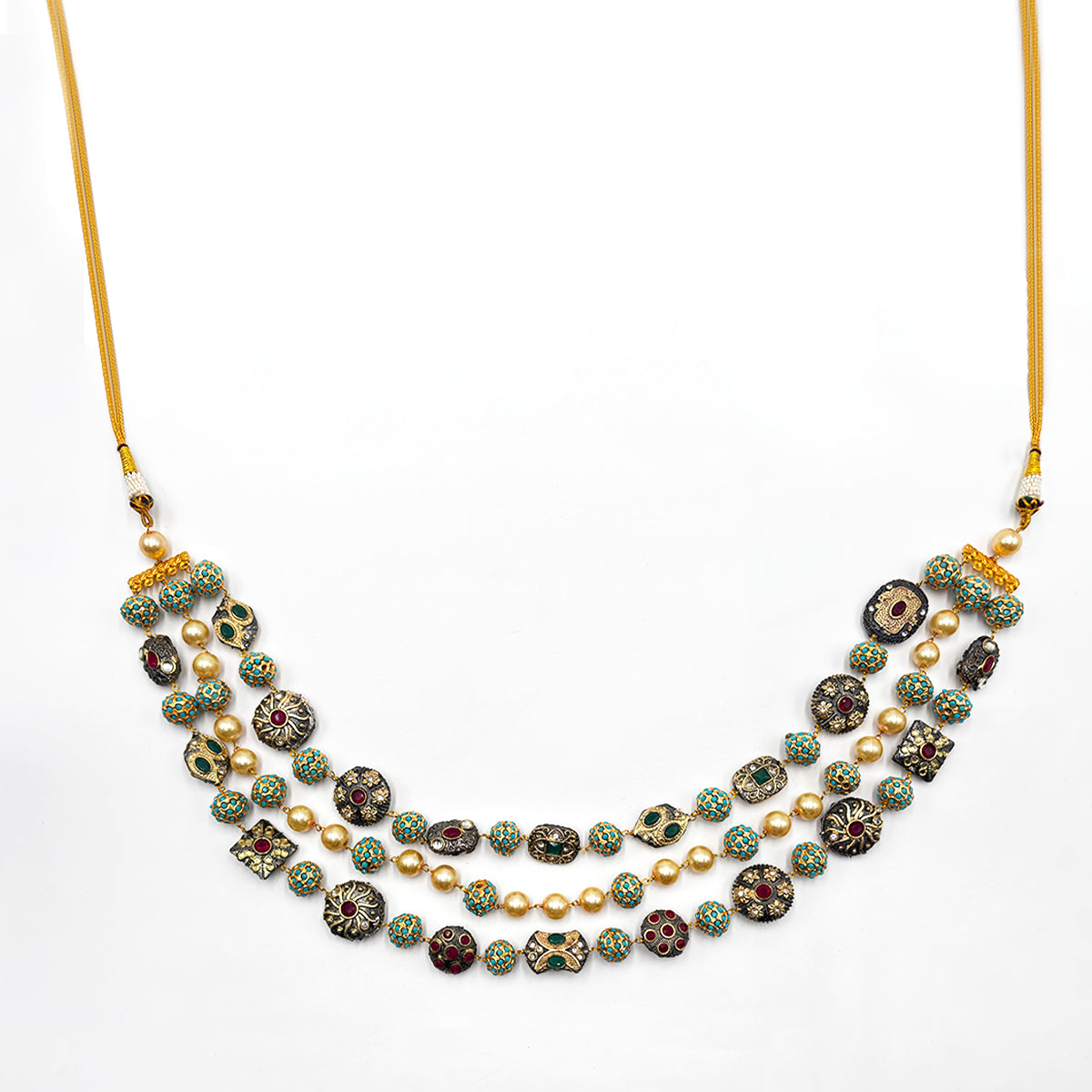 Grand Multi-Layered Meenakari Necklace