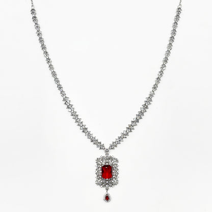 Ruby Bridal Zircon Maangtikka Set