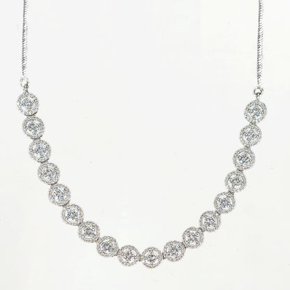 Halo Round-Cut CZ Necklace & Earring Set