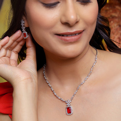 Royal Ruby Elegance Jewelry Set