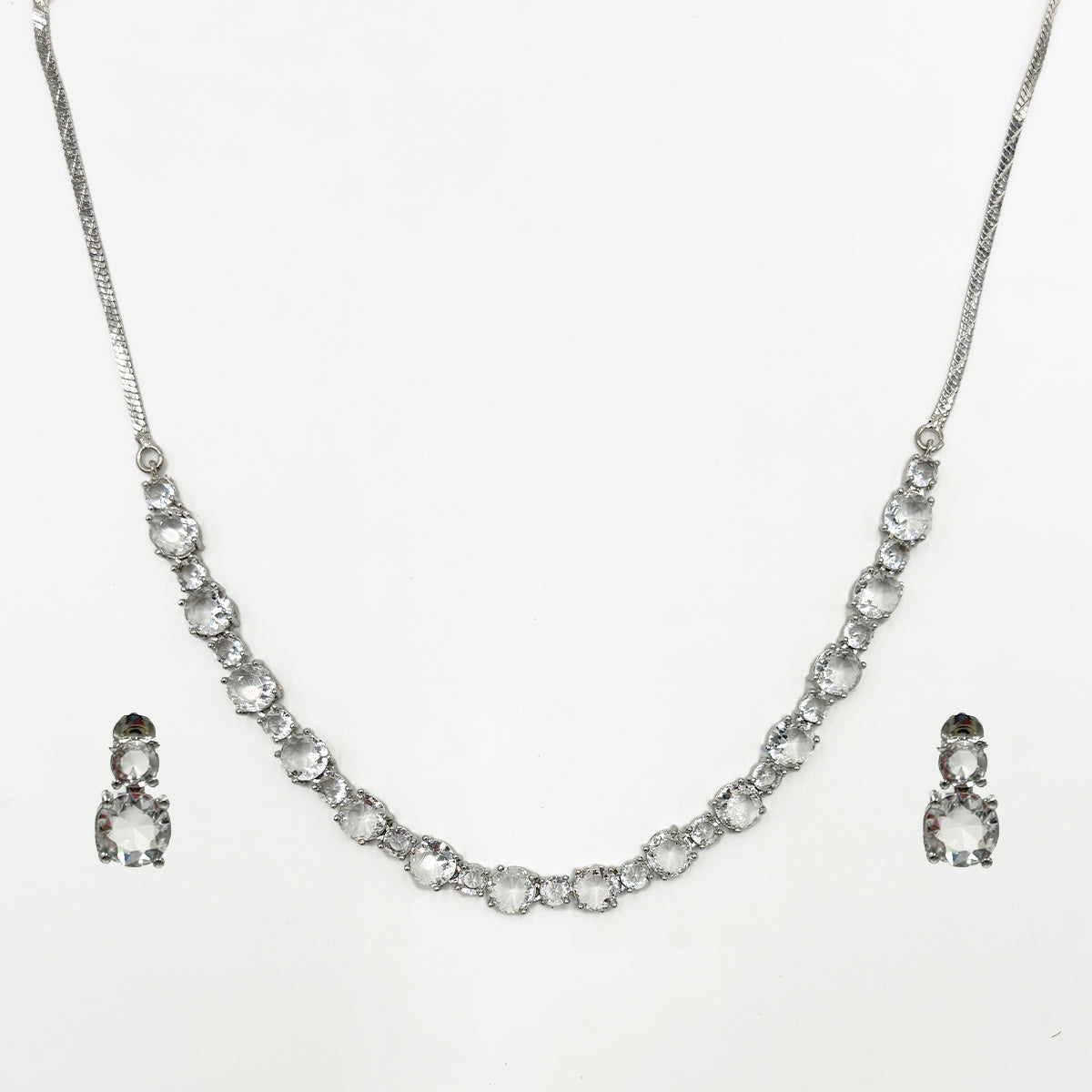 Classic Solitaire Zircon Necklace Set