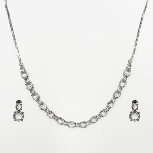 Classic Solitaire Zircon Necklace Set