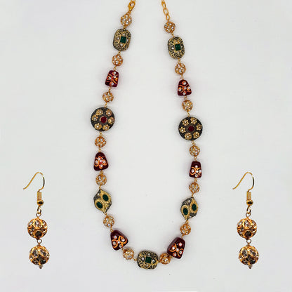 Traditional Kundan Necklace and Earring Set
