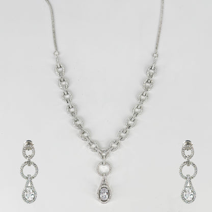 Vintage Luxe Teardrop Crystal Necklace & Earring Set