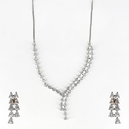 Double-Layer Floral Zircon Necklace Set
