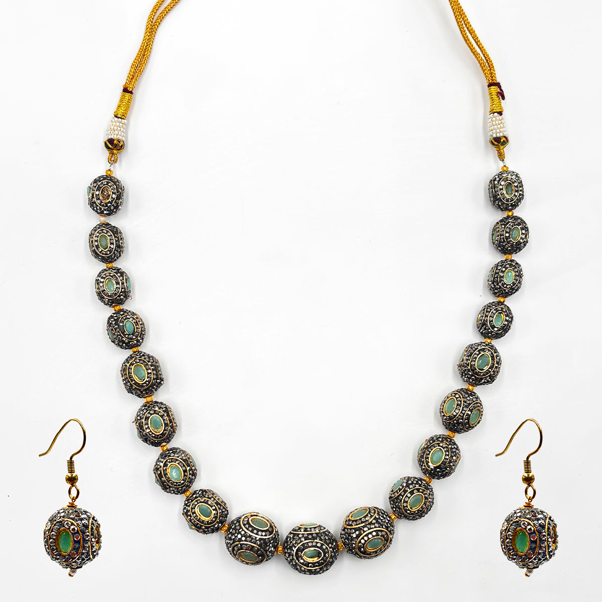 Regal Jade Antique Beaded Jewelry Set