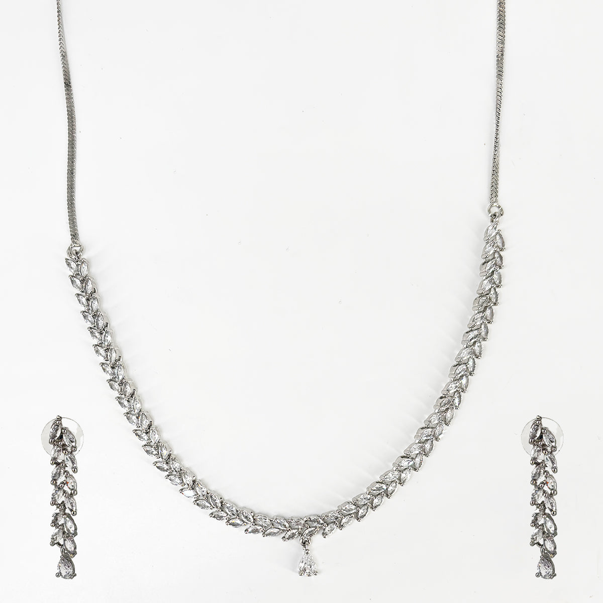 Complete Zircon Leaf Bridal Set