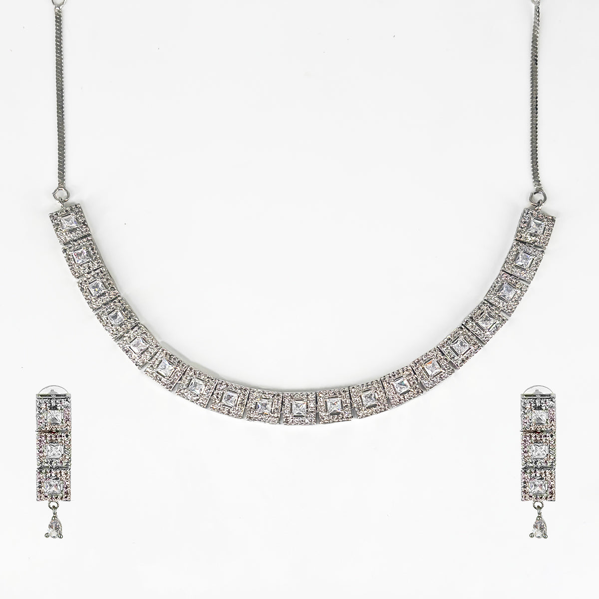 Regal Silver Sparkle Jewelry Set