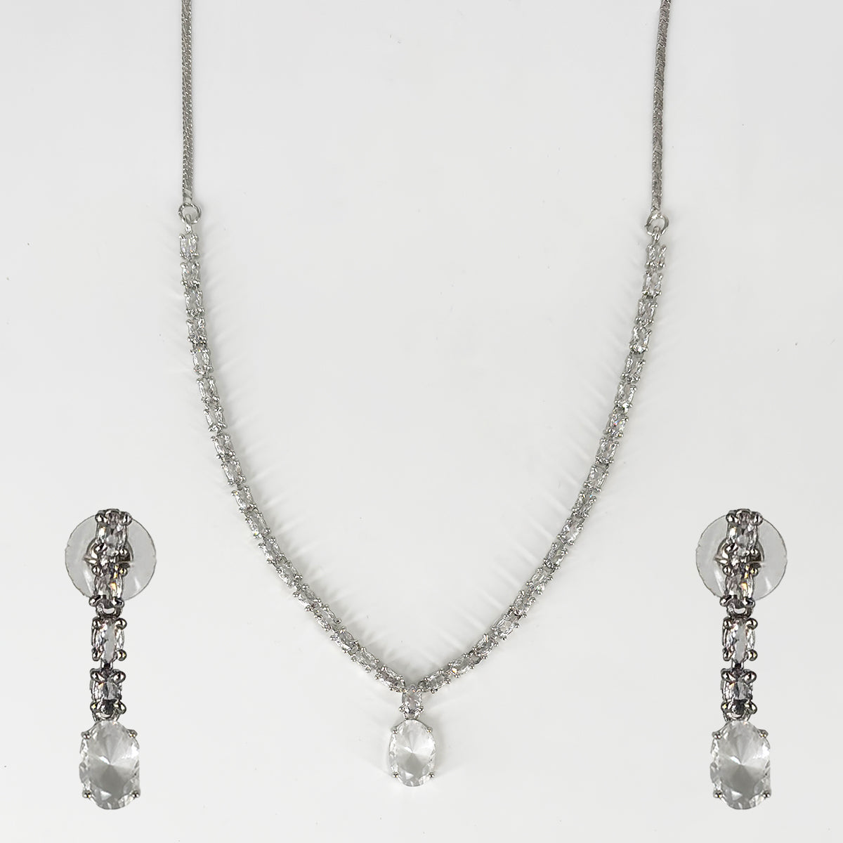 Ruby Floral V-Neck Zircon Set