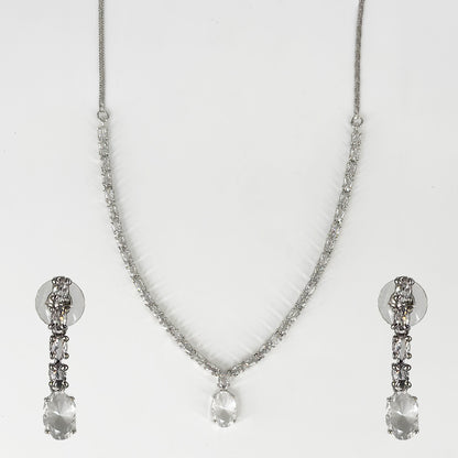 Ruby Floral V-Neck Zircon Set