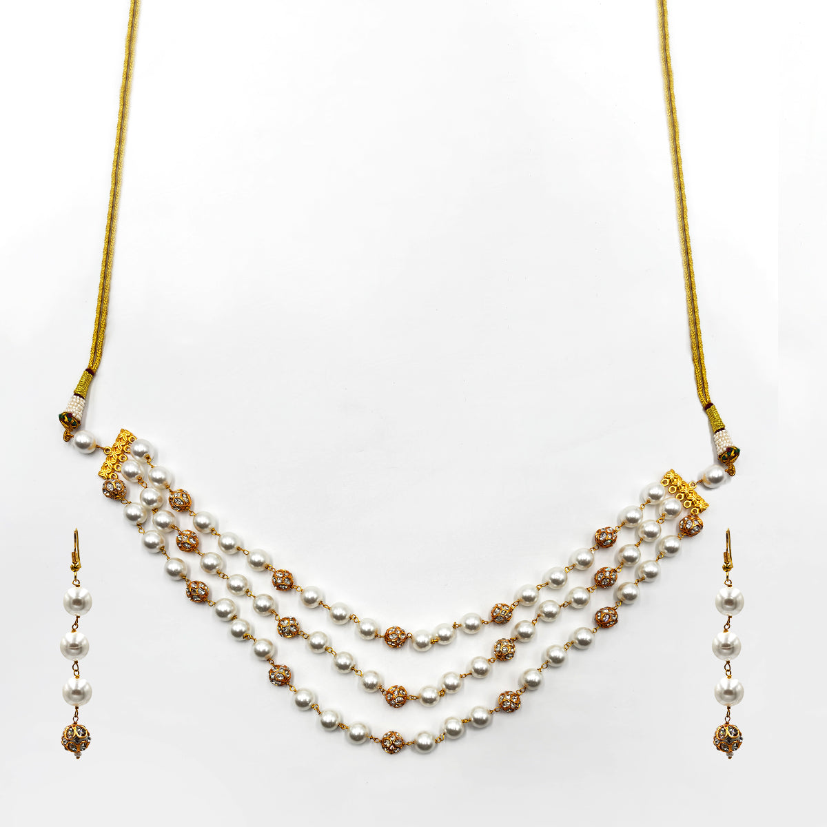 Three-Layered Pearl Beaded Set