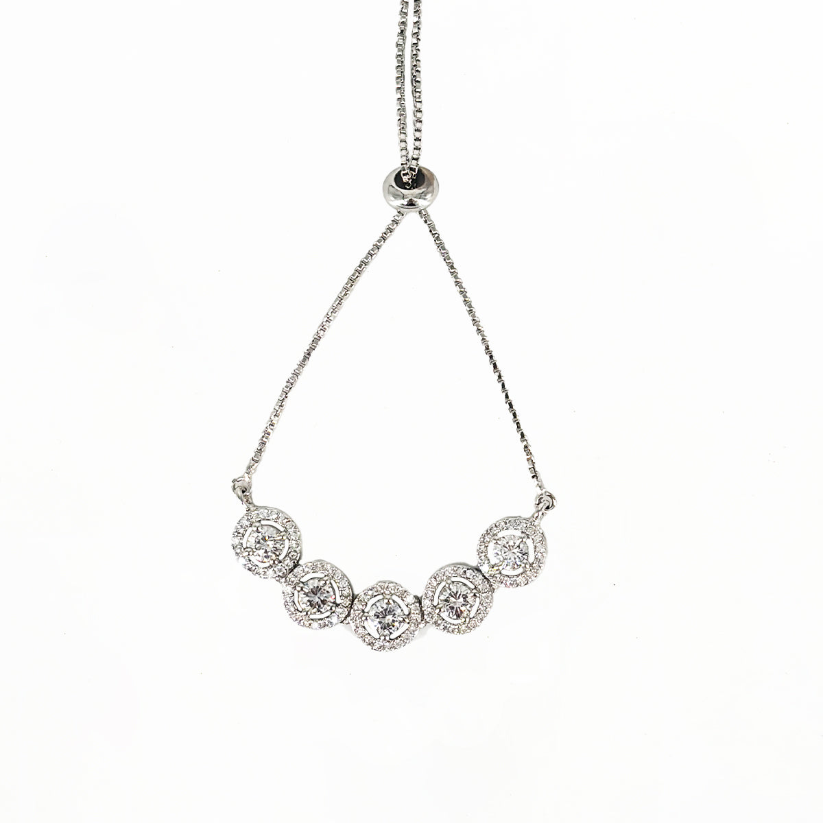 Diamond Halo Necklace and Earring Set