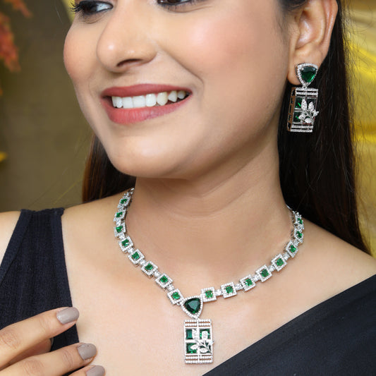 Ruby Square Collar Zircon Set