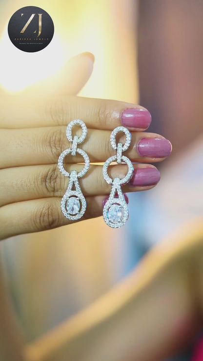 Vintage Luxe Teardrop Crystal Necklace & Earring Set