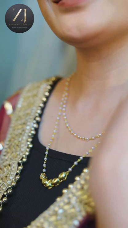 Emerald V-Neck Floral Zircon Set