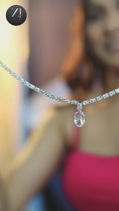 Ruby Floral V-Neck Zircon Set